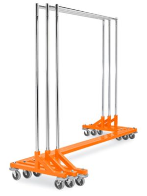 Heavy Duty Rolling Z Rack Orange H 8532ORG Uline