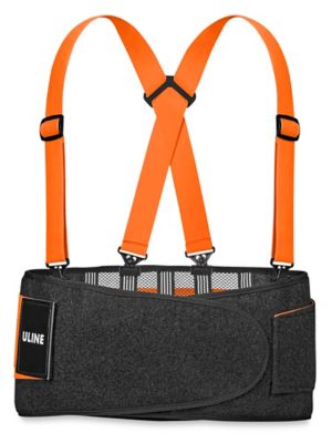 Uline Universal Waist Back Support Belt - Orange H-855O - Uline
