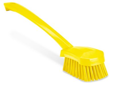 Colored Scrub Brush - Long Handle, Yellow H-8560Y - Uline