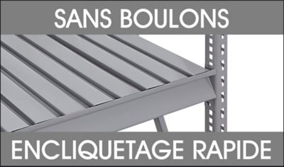 Rayonnage à grande capacité avec platelage en acier