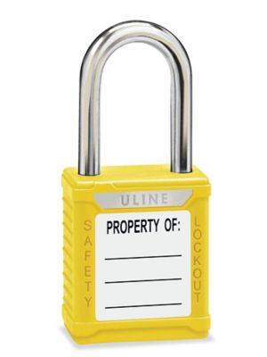 Master Lock® Lockout Padlock - Keyed Alike, 1 1/2 Shackle, Yellow H-5389Y  - Uline