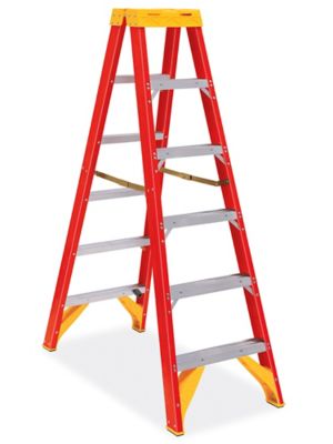 Fiberglass Twin Step Ladder - 6' H-8642