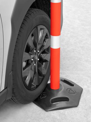 Hi-Vis Outdoor Crowd Control - Orange Post with Orange/White Belt