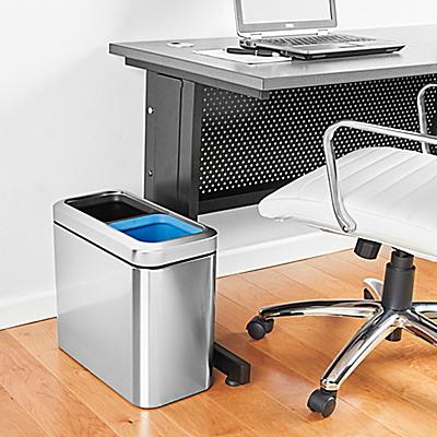 simplehuman Stainless Steel Office Trash Can - 5 Gallon Recycling - ULINE - H-8664