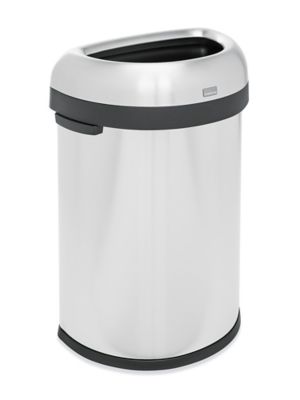 simplehuman® Open Top Stainless Steel Trash Can - Half Round, 21