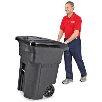 96 Gallon Wheeled Trash Containers Toter 96 Gal Large Rolling Black