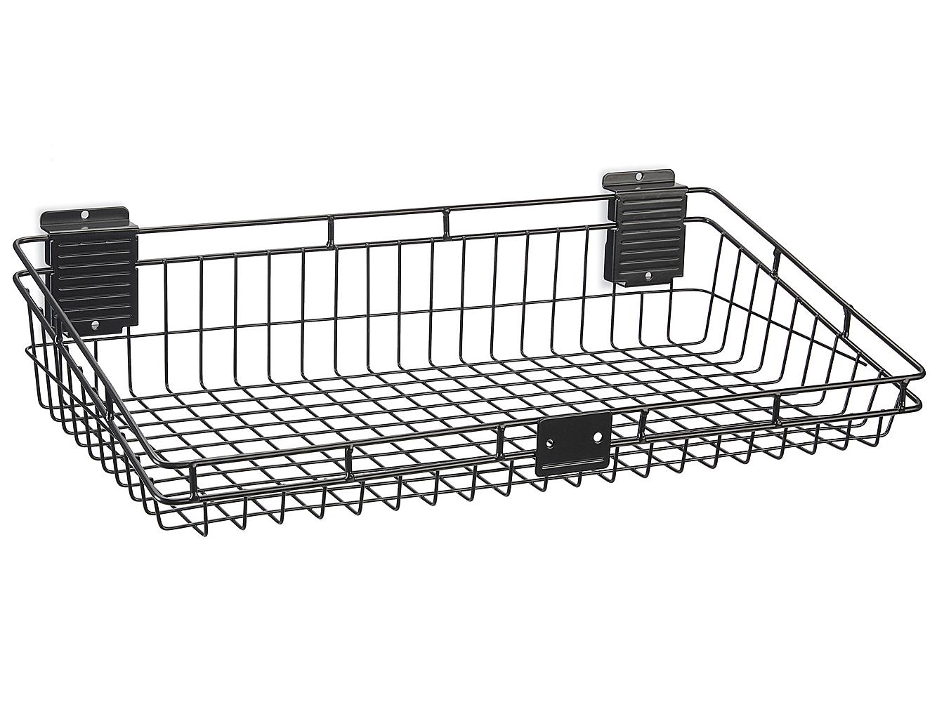 Uline Slatwall Black Wire Basket Metal Gridwall 12x12x4"  6 count S-18618BL 