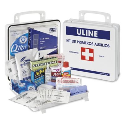 Kit de primeros auxilios a granel para 50 personas, ANSI B, tipo III,  estuche de plástico resistente a la intemperie – OSHA 2018 Kit de primeros