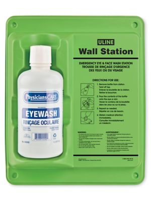 Secondary Single-Bottle Eyewash Wall Station - 32 oz Capacity H-8850