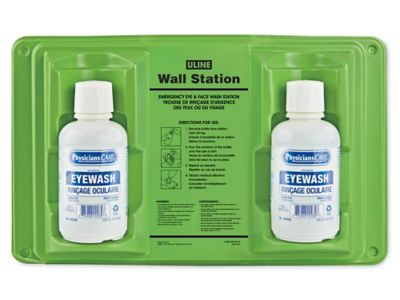 Secondary Two-Bottle Eyewash Wall Station - 32 oz Capacity H-8851