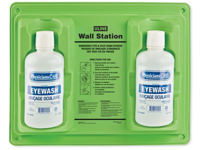 Secondary Two-Bottle Eyewash Wall Station - 64 oz Capacity H-8852