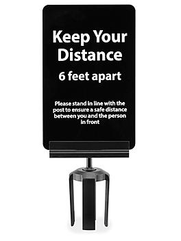 Crowd Control Sign with Bracket - "Keep Your Distance" H-8861
