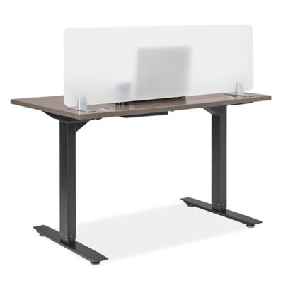 Desktop Privacy Panel - Freestanding, 48 x 15", Silver Brackets