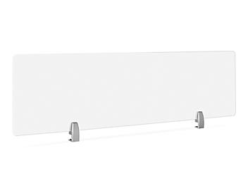 Desktop Privacy Panel - Clamp-On, 60 x 15", Silver Brackets H-8869C-SIL