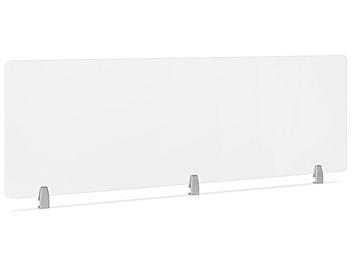 Desktop Privacy Panel - Clamp-On, 72 x 24", Silver Brackets H-8874C-SIL