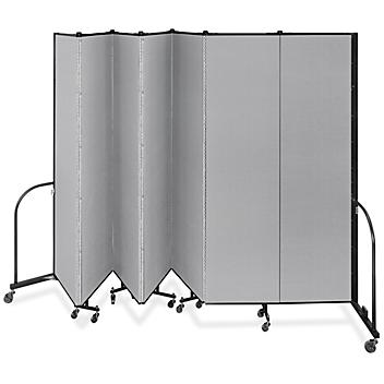 Portable Room Dividers - 7 Panels, 7'4", Gray H-8904