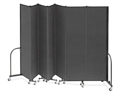 Portable Room Dividers 7 Panels, 7'4", Black H8904BL Uline