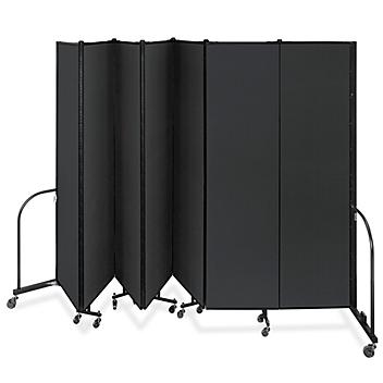 Portable Room Dividers - 7 Panels, 7'4", Black H-8904BL