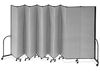 Portable Room Dividers - 11 Panels, 7'4", Gray H-8905