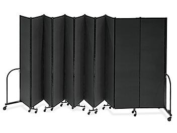 Portable Room Dividers - 11 Panels, 7'4", Black H-8905BL
