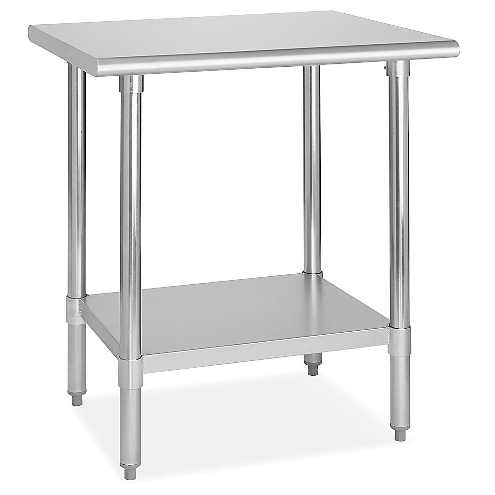 Standard Stainless Steel Worktable with Bottom Shelf - 30 x 24