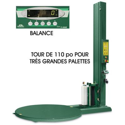 Semi-Automatic Stretch Wrap Machine with Scale - 52 x 52 x 110" H-8924