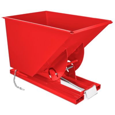 Standard Quick Release Steel Dumping Hopper - 1 Cubic Yard, Red H-8928R