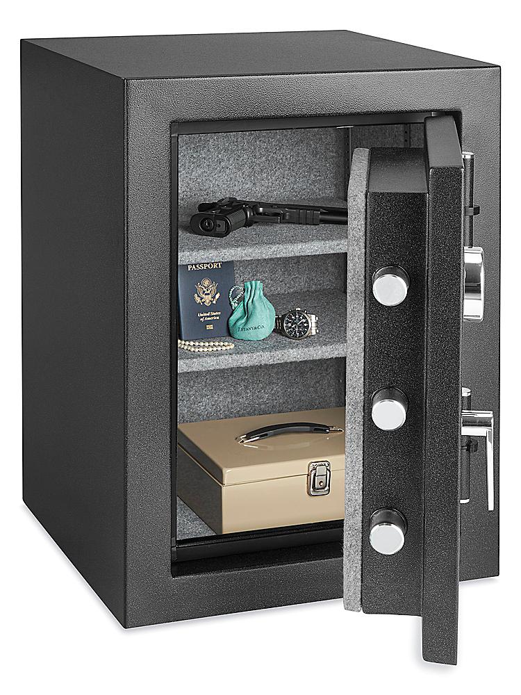 DIOSMIO Caja fuerte de 4.2 quilates para el hogar, caja fuerte grande,  resistente al fuego, impermeable, doble bloqueo, pantalla LCD HD, bolsa