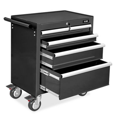 Caja de herramientas con ruedas para almacenamiento, tipo cofre, color  negro brillante, de 4 cajones, de 580 Lb. de capacidad, de US General