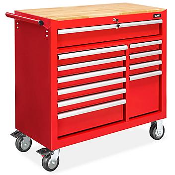 Uline Tool Cabinet - 11 Drawer, Red H-8947R