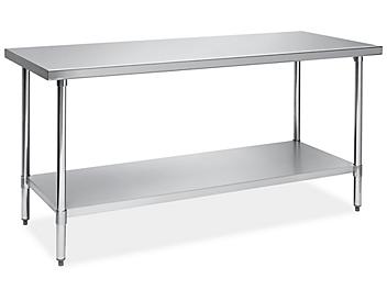 Economy Stainless Steel Worktable with Bottom Shelf - 72 x 30" H-8965