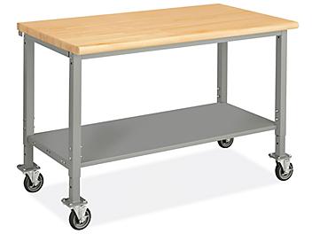 Mobile Heavy-Duty Packing Table - 60 x 30", Maple Top H-9005-MAP