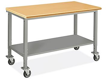 Mobile Heavy-Duty Packing Table - 60 x 30", Composite Wood Top H-9005-WOOD