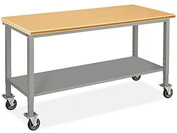 Mobile Heavy-Duty Packing Table - 72 x 30", Composite Wood Top H-9006-WOOD