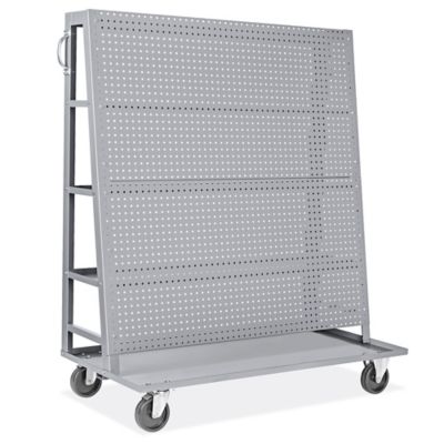 Pegboard Cart with Shelves - 51 x 57 x 24