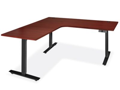 Electric Adjustable Height L-Desk - 72 x 72 x 30", Mahogany, Ontario Only H-9019MAH-C