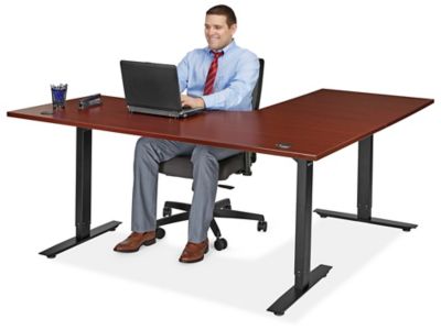 U Shaped Height Adjustable Desk with Storage 72/96 x 96 x 29/65 - Ascend  II by Office Star Products