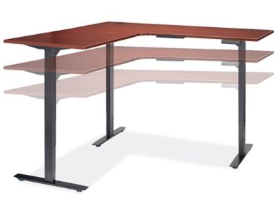 Classic Office L-Desk with Hutch - 72 x 72, Mahogany H-9265 - Uline