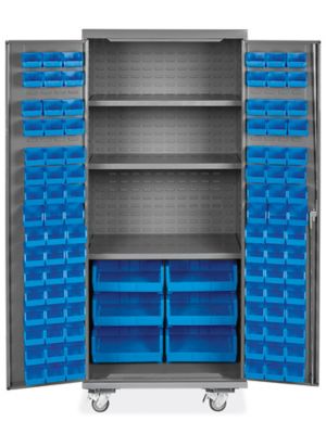 Storage Cabinet with 102 Preconfigured Storage Bins