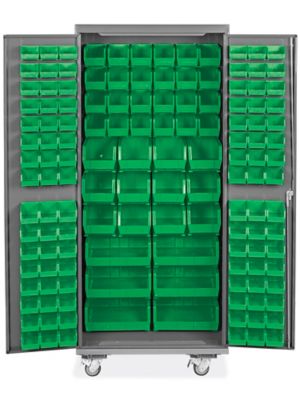 Plastic Stackable Bins - 15 x 8 x 7, Green S-12419G - Uline