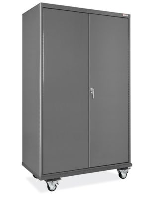 Mobile Bin Storage Cabinet - 48 x 24 x 84, 126 Blue Bins H-9051BLU - Uline