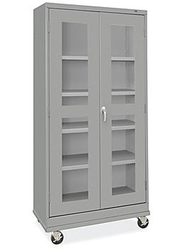 Clear-View Mobile Storage Cabinet - 36 x 18 x 78", Unassembled