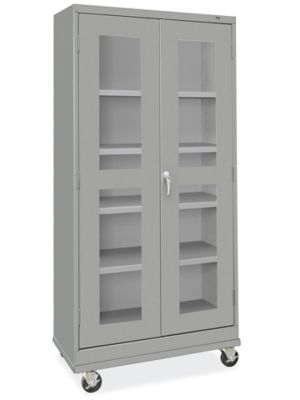 Clear-View Mobile Storage Cabinet - 36 x 18 x 78", Unassembled