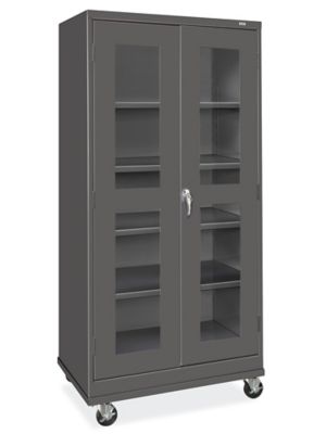 Clear-View Mobile Storage Cabinet - 36 x 24 x 78", Unassembled