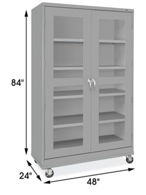 Clear-View Mobile Storage Cabinet - 48 x 24 x 84
