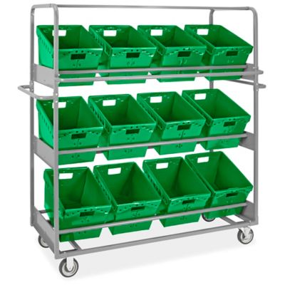 Tote Picking Cart - 18 x 13 x 12" Green Totes H-9094G
