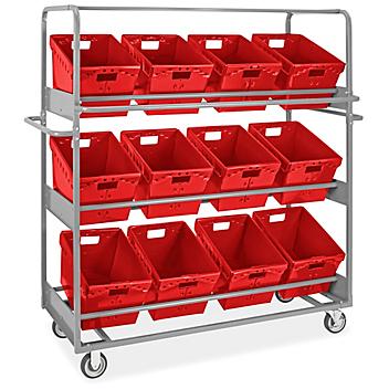 Tote Picking Cart - 18 x 13 x 12" Red Totes H-9094R