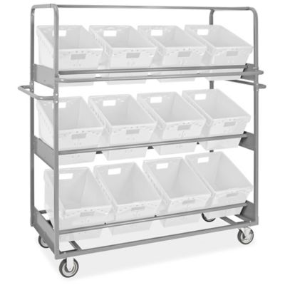 Tote Picking Cart - 18 x 13 x 12" White Totes H-9094W