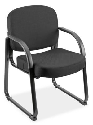  Chaise à base traîneau en tissu avec accoudoirs