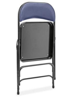 Big and Tall Folding Chairs Vinyl Padded Blue H 9136BLU Uline